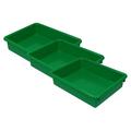 HYYYYH Rom15105-3 Stowaway Plastic 3-Inch Letter Tray (No Lid) Green Pack of 3