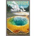 Lantern Press - Yellowstone National Park Wyoming Morning Glory Pool Wall Poster 22.375 x 34 Framed