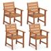 Costway 4 PCS Patio Hardwood Chair Wood Dining Armchairs Breathable - See Details