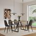 Modern 5 Piece Wooden Dining Set with 31.4" Rectangular Dining Table and Suede Side Chairs for Dining Room, Natural Wood