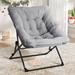 Accent Chair Folding Upholstered Faux Fur Saucer Chair