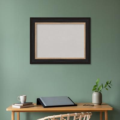 Vogue Black Framed Grey Corkboard Bulletin Board