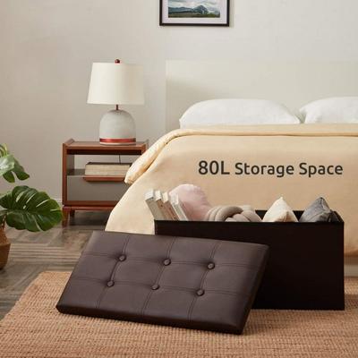 30 inches Folding Storage Ottoman 80L