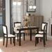 Espresso 5 Piece Dining Table Set with 4 Dining Chairs for Dining Room