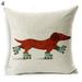 Christmas Throw Pillow Cover 18 x 18 Inch Winter Holiday Cotton Linen Sofa Pillowcover Decorative Cushion Case Xmas Dog/Cat for Sofa Couch