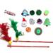 13 PCS Christmas for Cat Toys Set for Cat Collar Soft Ball Catnip Bag Pet hat Plush Toys Crinkle Ball Red Bow for Cat Stick with Ball Pet Supplies
