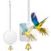 Bird Cage Toys for Mirror with Bell 2pcs Swings Small Birds Round Mirrors Parrot