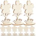 12 Pcs Flower Cutouts for Crafts Wooden Flowers Paint Clay Kids Toys Unfinished Hand-painted Ornaments Children DIY Three-dimensional 12pcs (style Three)