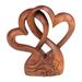 'Handmade Heart-Themed Floral and Leafy Suar Wood Sculpture'