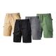 Men'sCasual Slim Fit Cargo Shorts with Elastic Waist, Black,3XL