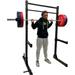 HULKFIT Pro Series Multi-Function Adjustable Weightlifting Squat Stand Rack - J Hooks Pull Up Bars Weight Plate Holders Resistance Band Pegs and Barbell Storage - Black