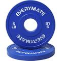 EVERYMATE Change Weight Plates 5LB Set Fractional Plate Olympic Bumper Plates for Cross Training Bumper Weight Plates Steel Insert Strength Training Weight Plates