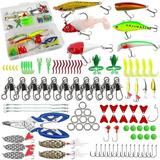 Topline Tackle Fishing Lures for Freshwater Fishing Tackle Box with Crappie jigs Fishing Hooks Saltwater Fishing Accessories Top Water Fishing Lures for Bass Trout Fishing Gifts for Men Kids