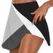 S LUKKC LUKKC Athletic Shorts For Womens Workout Running Yoga Fake Two Piece Trouser Skirt Shorts With Pocket Summer Tennis Skirts Cute Clothes