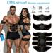 3 Pcs Electric Muscle Toner Rechargeable Abdominal Muscle Stimulator Trainer EMS Abs Fitness Excersize Gear (Arm Abdominal)