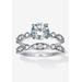 Women's 2.52 Tcw Round Cubic Zirconia Bridal Ring Set by PalmBeach Jewelry in Platinum (Size 8)