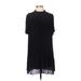 Vero Moda Casual Dress - Shift Mock Short sleeves: Black Print Dresses - Women's Size X-Small