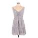 Illa Illa Casual Dress - DropWaist: Gray Hearts Dresses - Women's Size Medium