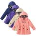 Esaierr Kids Toddler Autumn Spring Trench Coat Jacket for Girls Lapel Single Breasted Waist Coat Detachable Hooded Solid Trench Outwear 3-11Y