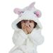 Kyuaiguo Toddler Baby Boys Girls Hooded Robe Cartoon Flannel Fleece Bathrobe Kids Unicorn Horn Onesie Pajamas Warm Plush Pjs Loungewear for 1-10 Years Old