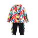 ASFGIMUJ Girls Fall Outfits Spring Autumn Letters Printing Long Sleeve Shirt And Pure Color Pants Suit Tops Trousers Toddler Boy Fall Outfits Red