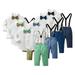 Esaierr Kids Baby Boys Clothes Outfits Toddler Dress Shirt Bowknot Tops+ Suspender Pants Gentlemans Outfit Sets 3PCSï¼ˆ6 Month -12 Yearsï¼‰