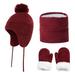 Honeeladyy Girls and Boys 3 Piece Beanie Hat Scarf and Glove Matching Set for 4-6 Years Kids Outdoor Warm Clothes Matching