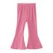 eczipvz Baby Girl Clothes Kids Toddler Baby Girls Spring Summer Solid Cotton Ribbed Long Pants Pants Flare Leggings Clothes 6x (Pink 4-5 Years)