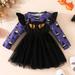 eczipvz Baby Girl Clothes Toddler Children Girls Long Sleeve Cartoon Prints Dresses Tulle Dress Clothes Imported (Purple 2-3 Years)