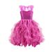 EHQJNJ Baby Girls Clothing Winter Toddler Kids Girls Historical Tulle Dress Princess Outfits Hot Pink Graphic Prints Baby Outfit Short Sleeve