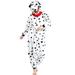 Tregren Women Men Animal Costume Jumpsuit Long Sleeve Plush Pajamas Button Down Romper Cosplay Outfit