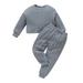 Meuva Kids Baby Boys Girls Patchwork Long Sleeve Sweatshirt Tops Solid Pants Trousers Outfit Set Track Boys Outfit Baby Boy Clothes Cotton Gab Baby Boy 4 Piece Set Boy