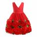 GERsome Girl Sleeveless 3D Flower Tutu Holiday Princess Dresses