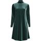 Knit Velvet Polo Neck Dress, Women, size: 16-18, regular, Green, Poly-blend, by Lands' End