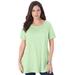 Plus Size Women's Swing Ultimate Tee with Keyhole Back by Roaman's in Green Mint (Size 2X) Short Sleeve T-Shirt