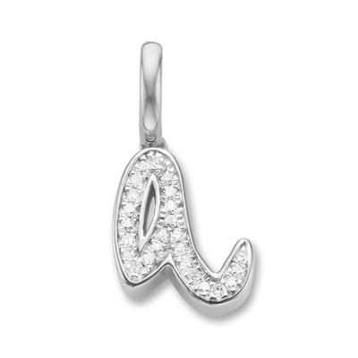 Sterling Silver Alphabet A Diamond Pendant Charm Diamond