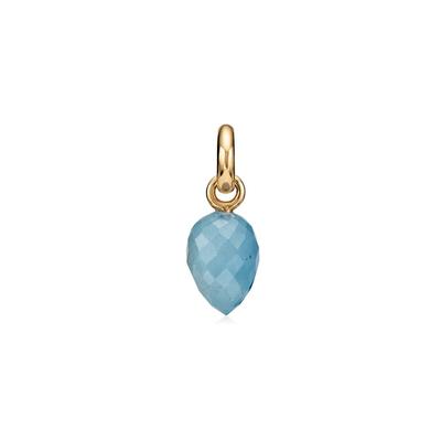 Gold Fiji Bud Gemstone Pendant Charm Aquamarine