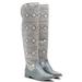 Free People Shoes | Nwt! Free People Bren Crochet Tall Boot Grey Blue Size 7 Calm Waters | Color: Blue | Size: 7