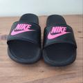 Nike Shoes | Nike Pink And Black Casual Rubber Slides | Color: Black/Pink | Size: 9