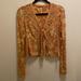Free People Tops | Free People Mesh Floral Button Front V-Neck Bell Sleeve Blouse Size S | Color: Orange/Yellow | Size: S