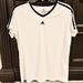 Adidas Tops | Adidas White & Black Polyester Striped Top L | Color: Black/White | Size: L