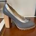 Anthropologie Shoes | Anthropologie Ouigal Mariel Wooden Heeled Pumps | Color: Gray/Silver | Size: 40eu