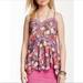 Free People Tops | Intimately Free People Petal Tank Top Purple Red Floral Lace Chiffon Cami | Color: Purple/Red | Size: L