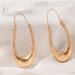 Free People Jewelry | - 18k Gold Plated Brushed Handcrafted Hoop Earrings 3” | Color: Gold | Size: 3”