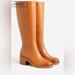 J. Crew Shoes | J Crew Knee-High Stacked-Heel Boots In Leather Nib | Color: Brown/Tan | Size: 6