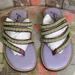 Free People Shoes | Free People Sandles Size 7 Purple Beaded Straps Nwob Retail $98 | Color: Green/Purple | Size: 7
