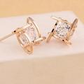 Anthropologie Jewelry | - Caged Diamond & 14k Gold Vermiel Stud Earrings | Color: Gold | Size: Os