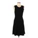 Theory Casual Dress - A-Line Scoop Neck Sleeveless: Black Print Dresses - Women's Size Medium