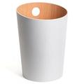 Kazai.® Design Paper Bin 'Bennet' | Unique Waste Paper Basket for Office, Bedroom, Children's Room, and More | Office Bin Made of Real Wood Veneer | White