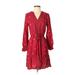 Old Navy Casual Dress V Neck 3/4 sleeves: Red Dresses - Women's Size X-Small